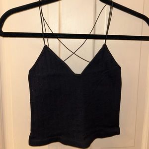 Black Criss Cross Back Tank Top